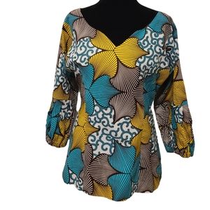 African print blouse